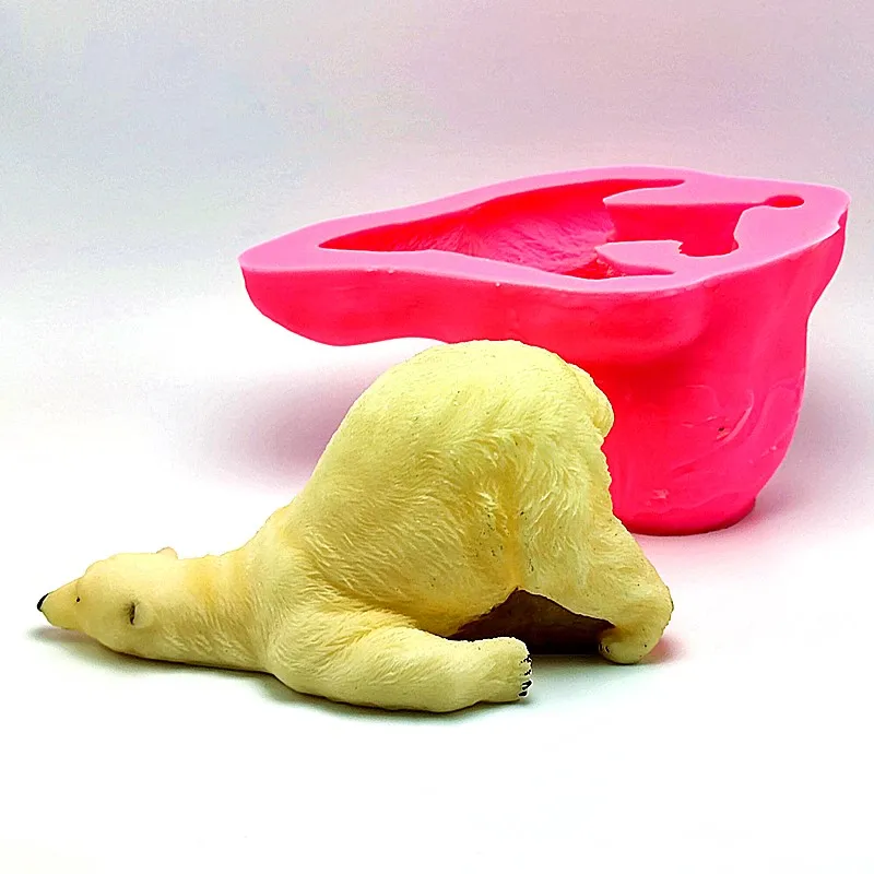 3D Polar Bear Silicone Mold DIY Candle Soap Resin Model Kitchen Making Ice Chocolate Cake Decoration Tool
