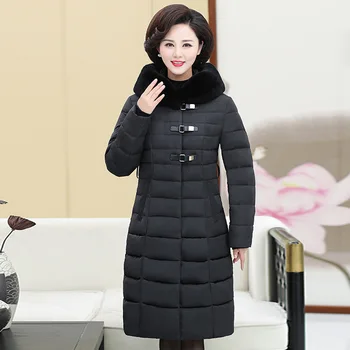 

Jacket 2020 Hooded Down Long Winter Coat Women Plus Size Rabbit Fur Collar Warm Women's Jackets 174 KJ2620