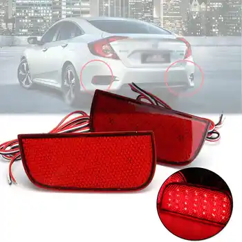 

2pcs 12V Car Led Rear Bumper Brake Light Tail Light Fog Lamp backup lamp for Honda for Civic 10th 2016 2017 2018