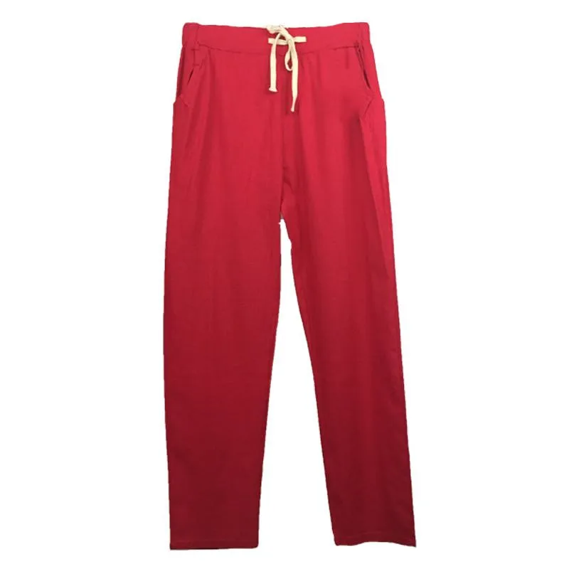 2019 Summer Ladies Pnats Cotton Linen Pants for Women Loose Casual Solid Color Women Harem Pants Plus Size Haren Pants