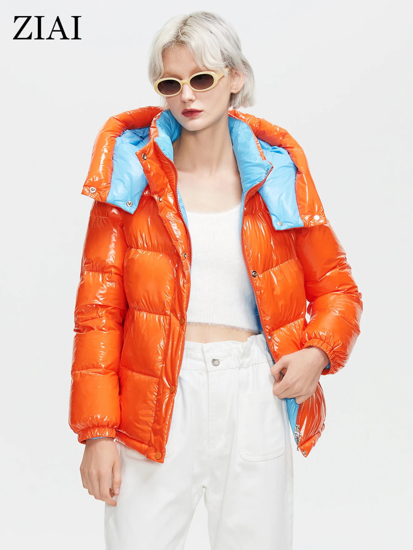 

ZIAI Women's Winter Jacket Female Coat Fashion Trend Oversize padded Coats Shiny Fabric Desigual Warm Thick Clothes Women ZRT060