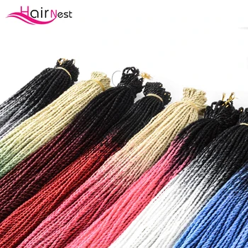 

Hair Nest Senegalese Twist Hair Crochet Hair Extensions Synthetic Ombre Colors Braiding Hair 24 inch for Women And Men