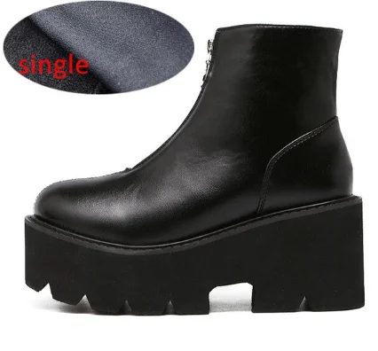 $38 Yeeloca Women Boots M002 Platform Thick Sole Boots Woman Pu Leather Upper Female Shoes Size