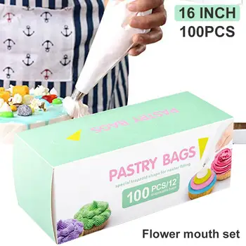 

Decorating Bags Tool Piping Icing Bags 100 Pieces 16 Inches Family Kitchen Model Pizza 100Pcs/Lot PE Boxed Disposable Cake
