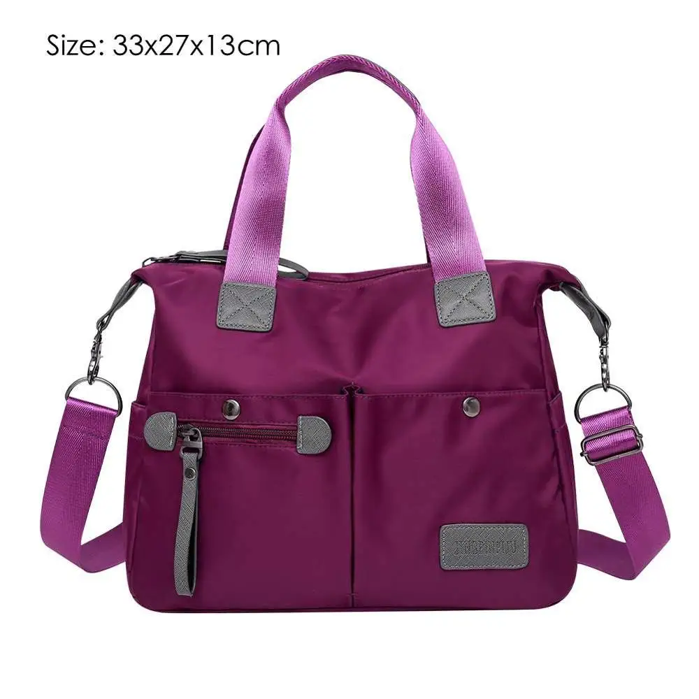 Многофункциональная Женская водонепроницаемая сумка, нейлоновая сумка-тоут для путешествий, сумка-мессенджер через плечо для женщин, женская сумка через плечо с верхней ручкой - Цвет: Коричневый