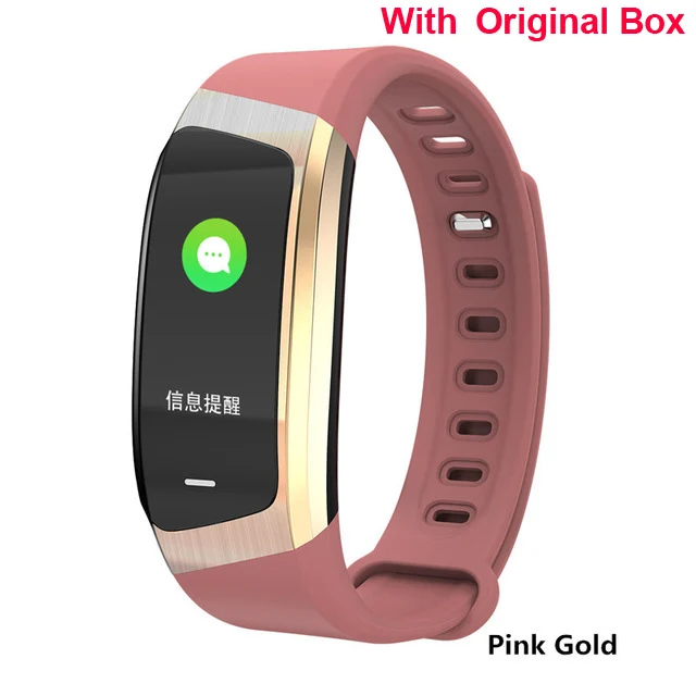 Pink Gold Новинка 696, E18, умный Браслет, измеритель артериального давления, пульсометр, фитнес-трекер, Смарт-часы, IP67, водонепроницаемый спортивный браслет - Цвет: Pink Gold