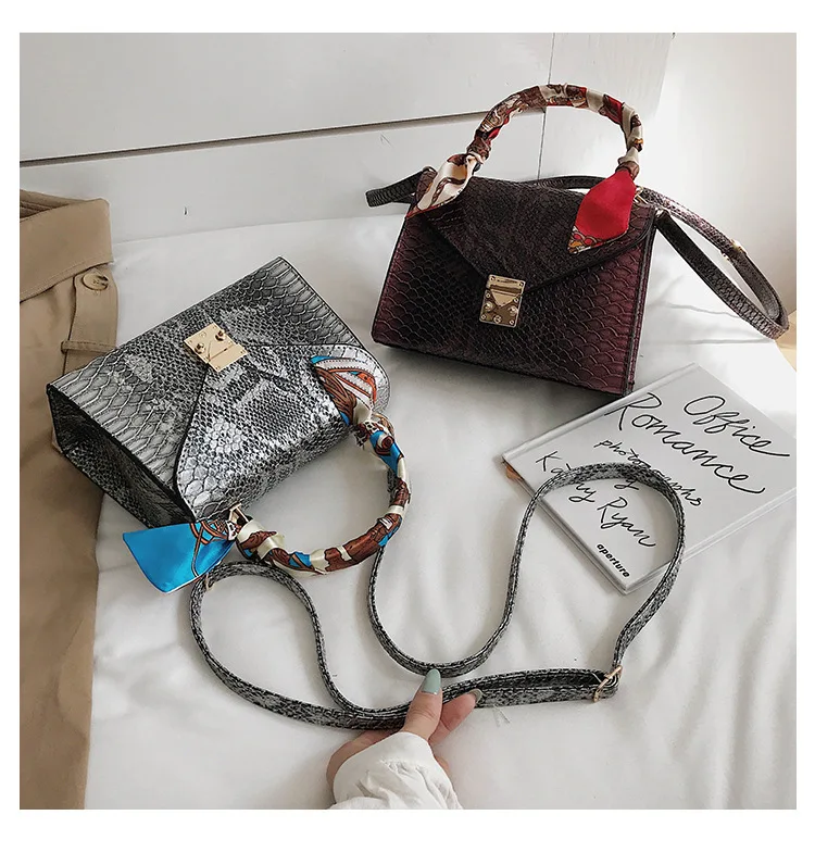 Luxury Crocodile Pattern Crossbody Bags For Women 2019 Small Scarf Handbag PU Leather Hand Bag Ladies Designer Shoulder Bag Blue (6)