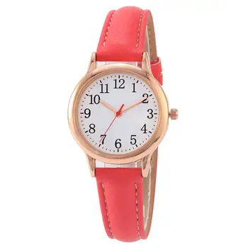 

Fashion Women Watch Round Dial Faux Leather Strap Waterproof Analog Quartz Ladies Wrist Watches relojes para mujer