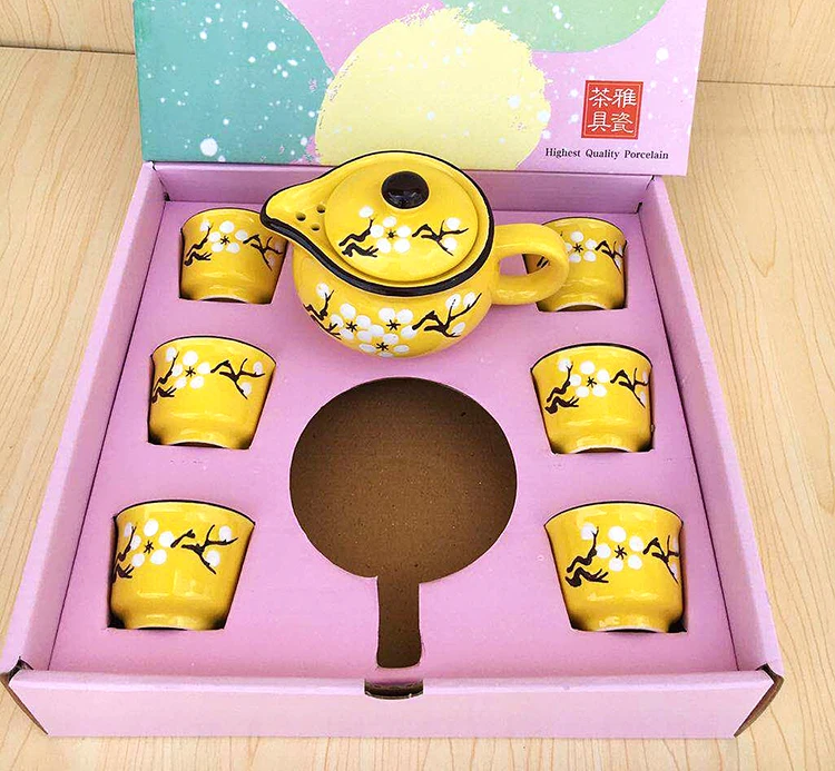Керамический креативный чайный набор, домашний чайник, чайная чашка, бутылка холодной воды, китайский стиль, кунг-фу, черный чай, Jin Jun Mei, коробка для свадебного подарка