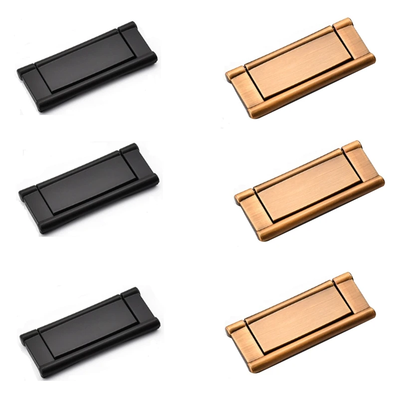 

WSFS Hot 6Pcs Cabinet Door Handles Recessed Flush Pull Cover Drawer Wardrobe Door Handle Floor Cabinet Handle Furniture Handle H