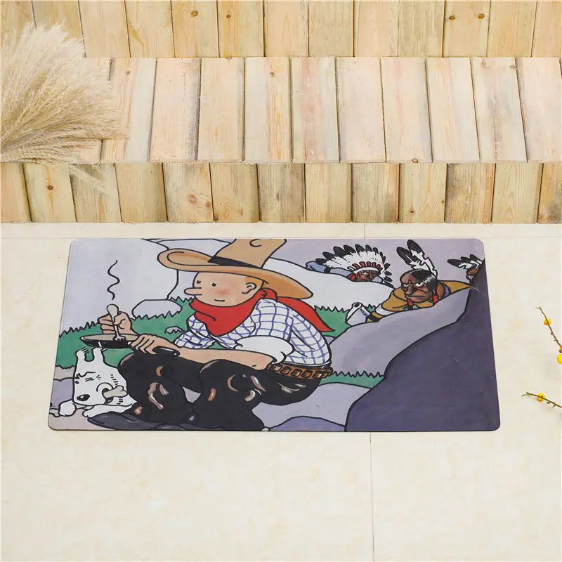 Мультяшный Tintin Adventure кухонный коврик для входной двери коврик для пола Придверный коврик для улицы нескользящий коврик для ванной коврик ПВХ домашний коврик для пола коврик - Цвет: 14