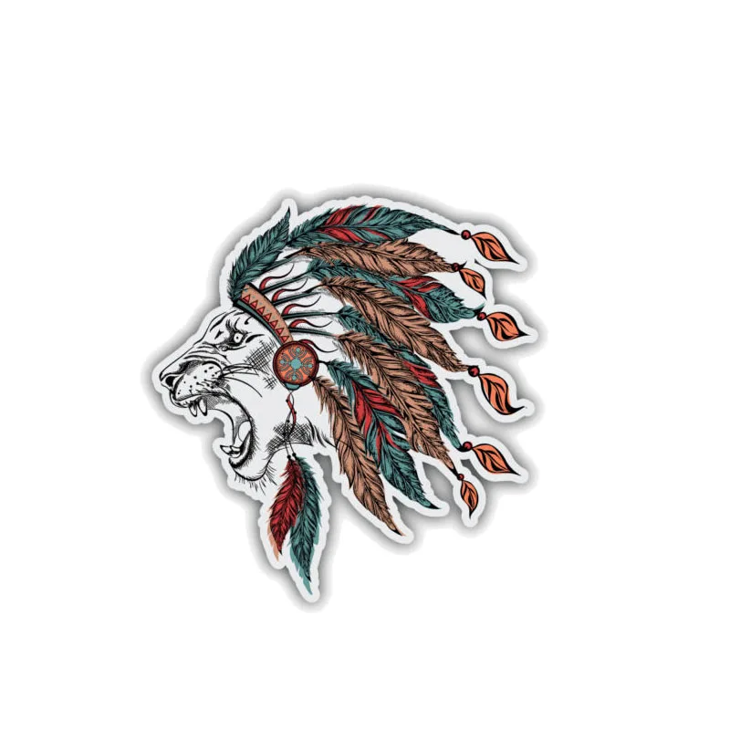 

Suitable for All Kinds of Cars Personality Animal Car Sticker Reflective Indian Lion Head PVC Sunscreen Waterproof,10cm*10cm