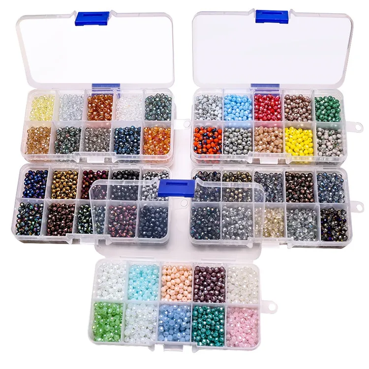 1000 Teile/schachtel Kristall Rondelle 4mm Österreichischen Glas Runde Lose Spacer Perlen DIY Herstellung Charms Schmuck Zubehör Handarbeiten – Detail 1