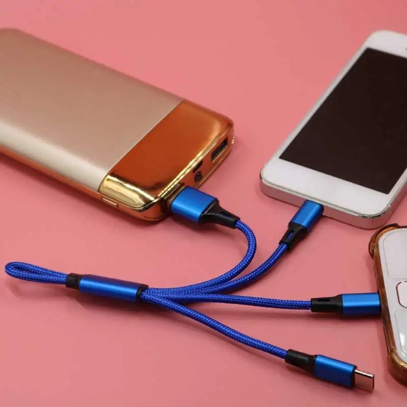 Портативный 3 в 1 USB кабель для iPhone Xs Max XR mi cro usb type-C зарядный кабель для телефона samsung S10 huawei Xiaomi mi 9