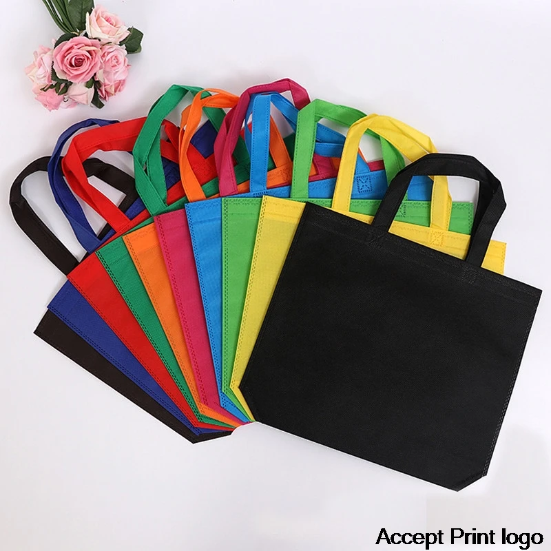 20 pieces Non Woven Bag Shopping Bags recycled ecobag  blank tote bag Tote Bags Custom Make Printed Logo [fila]lightweight ecobag