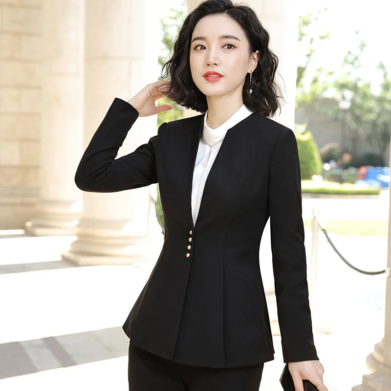 

High-End Business Suit WOMEN'S Suit-Style Elegant Graceful Collarless Beautician Work Clothes Formal Wear Skirt Set