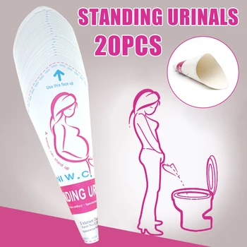 

New 20 Pcs Disposable Female Urine Funnel Urination Device Paper Urinal for Camping Outdoor XD88