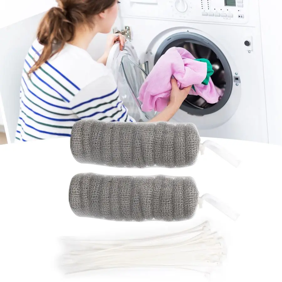 

24Pcs Filter with 24Pcs Cable Ties Stainless Steel Washing Machine Lint Traps Cleaning Tools