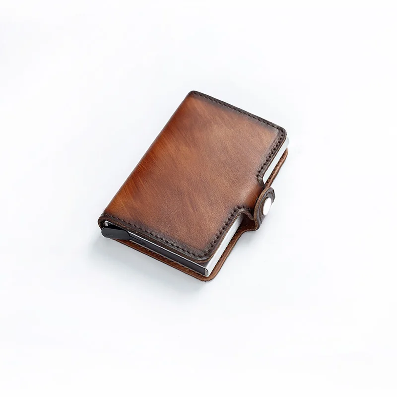 Дизайн, алюминиевый корпус, поддержка ID карт, rfid блок, мини magique portefeuille automat - Цвет: CSZK-brown