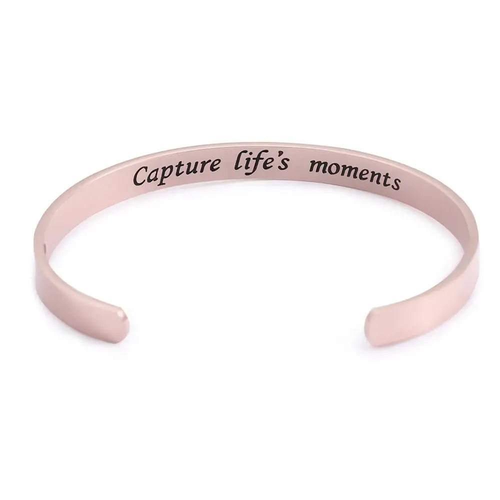 Capture-Rose Gold My shape гравированный исцеляющий магнитный браслет женский браслет 316L нержавеющая сталь серебро золото розовое золото браслеты на запястье отличный подарок - Окраска металла: Capture-Rose Gold