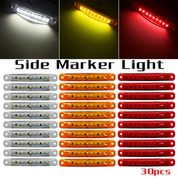 

30x Sealed Red Amber White 9LED Side Marker Light For Truck Trailer 4-Inch Waterproof Dustproof And Shockproof