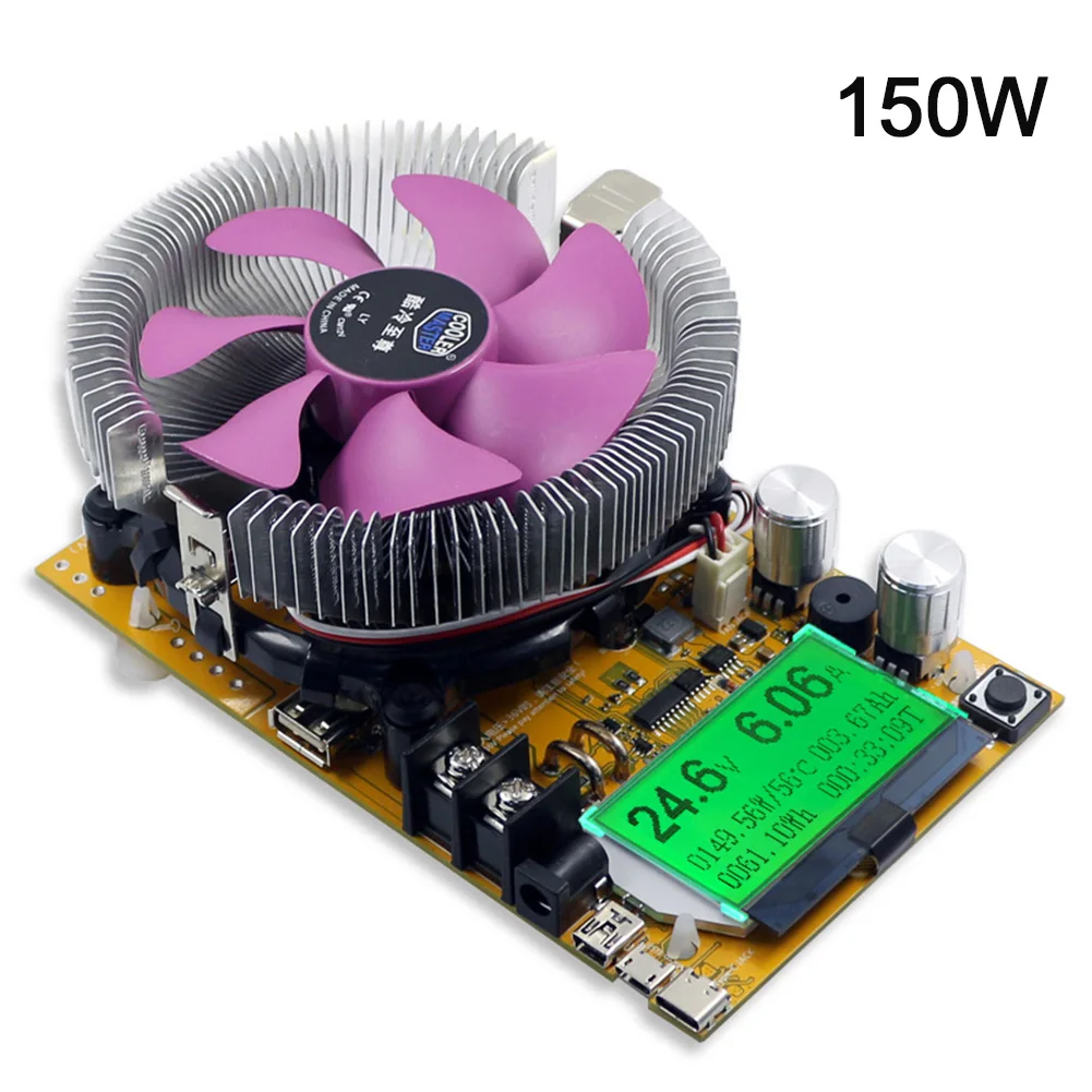 150W Board Digital Adjustable Module Smart Electronic Load Battery Capacity Tester Discharge Meter USB Constant Current