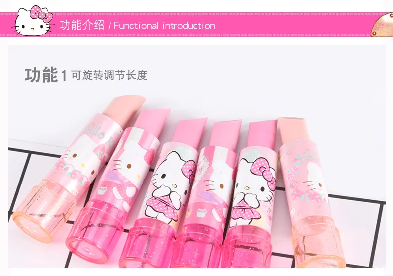 Мультфильм ластик творческий hello kitty ластик школьные канцелярские принадлежности Студенческая забавная губная помада ластик