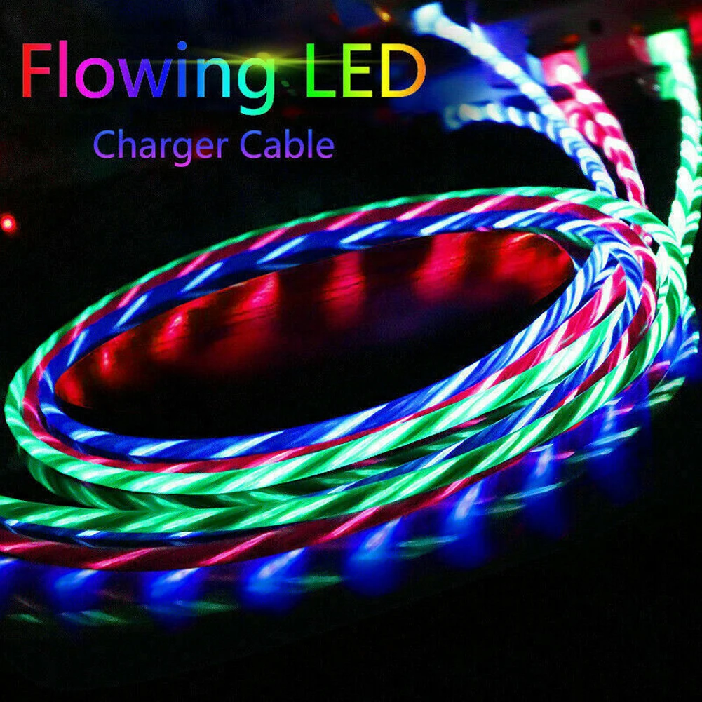 

Flow Luminous Lighting USB Type C Cable For Samsung Galaxy S10 Note 10 S9 Plus Fast Charging Charge USB-C Type-C Wire Phone Lead