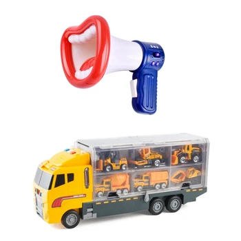 

1 Set Truck Diecast Car Model 1:64 Scale Toys ,Yellow & 1Pcs Horn Speaker Funny Toy Children Tape Toy