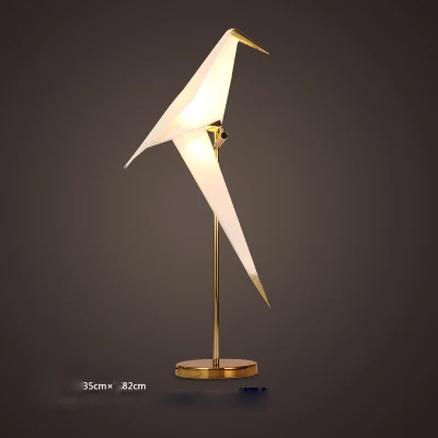 table lamp Светодиодный постмодернистские железо акрил золотой белый "любовь" "птицы" светодиодный светильник светодиодный свет светодиодный Напольная Лампа Свет для Спальня - Lampshade Color: table lamp