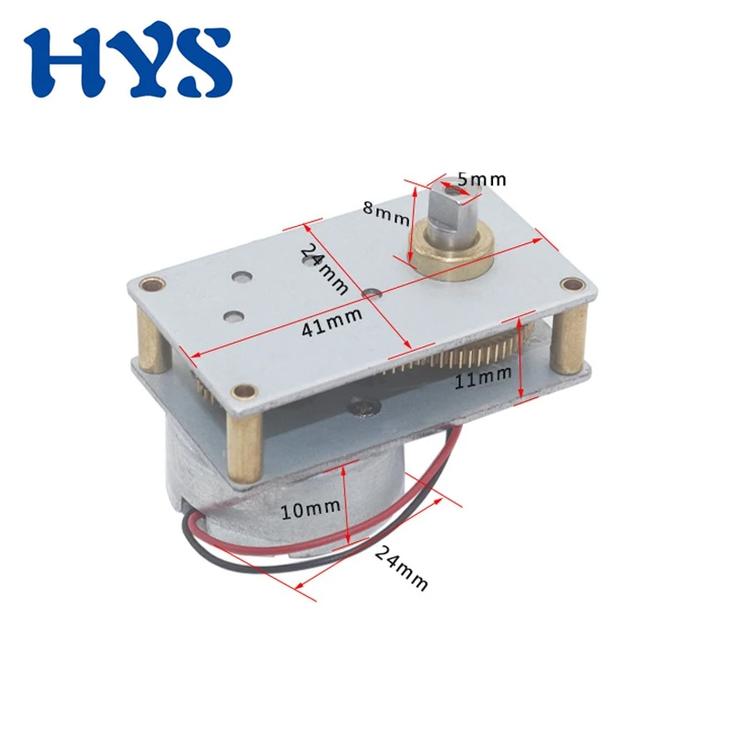 

HYS DC Motor 6V 27rpm Gear Mini Speed Reducer Valve Motor 6 Volt V Electric Engine Micro Motors DC6V Small Metal ZB4124-300