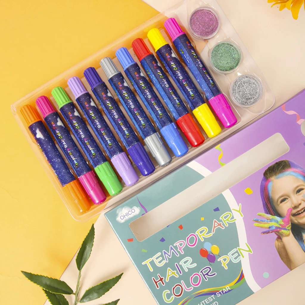Salon Home Hair Chalk Pens Party Gift Toys Hair Color Painting Bright Kit