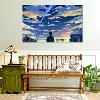 

[Self-Adhesive] 3D Your Name 889 Japan Anime Wall Stickers Mural Decal Wall Murals AJ WALLPAPER Belly