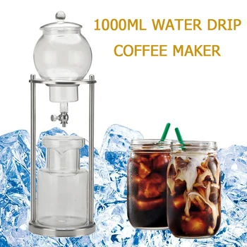 

1000ml Cold Brew Coffee Maker with Filter Paper Reusable Glass Filter Espresso Coffee Dripper Pot Ice Water Machine Drip Coffee