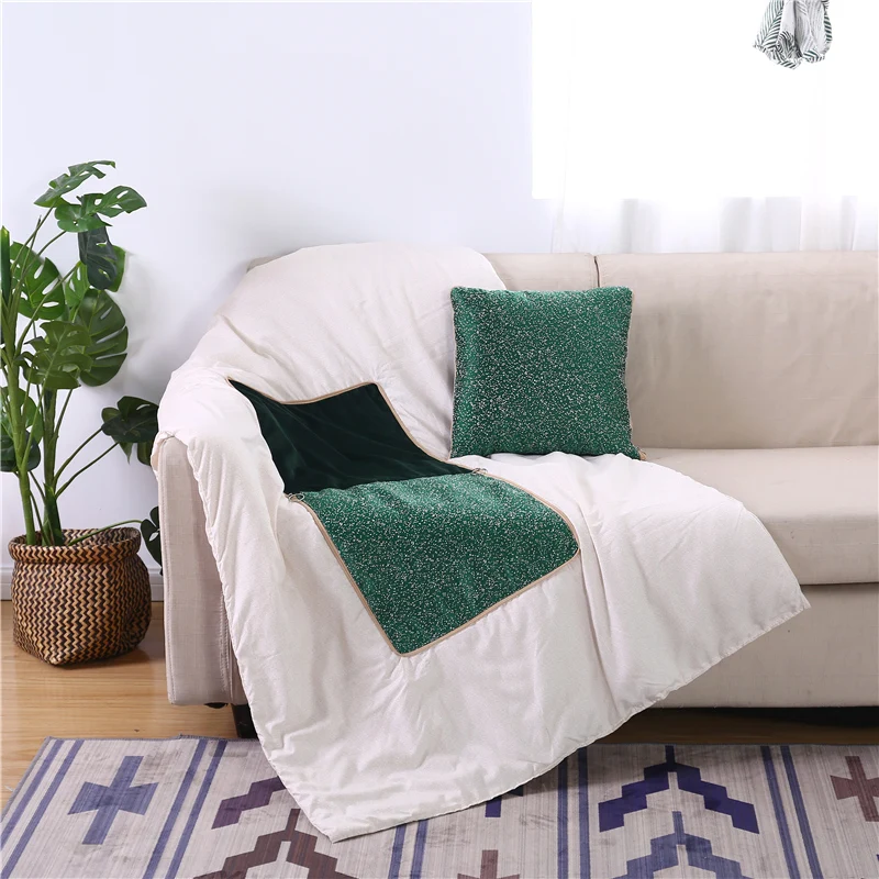 High-grade pillow quilt dual purpose, Car purpose Cushion Office Nap Pillow Folding Blanket Sofa Pillow Air Conditioning Quilt