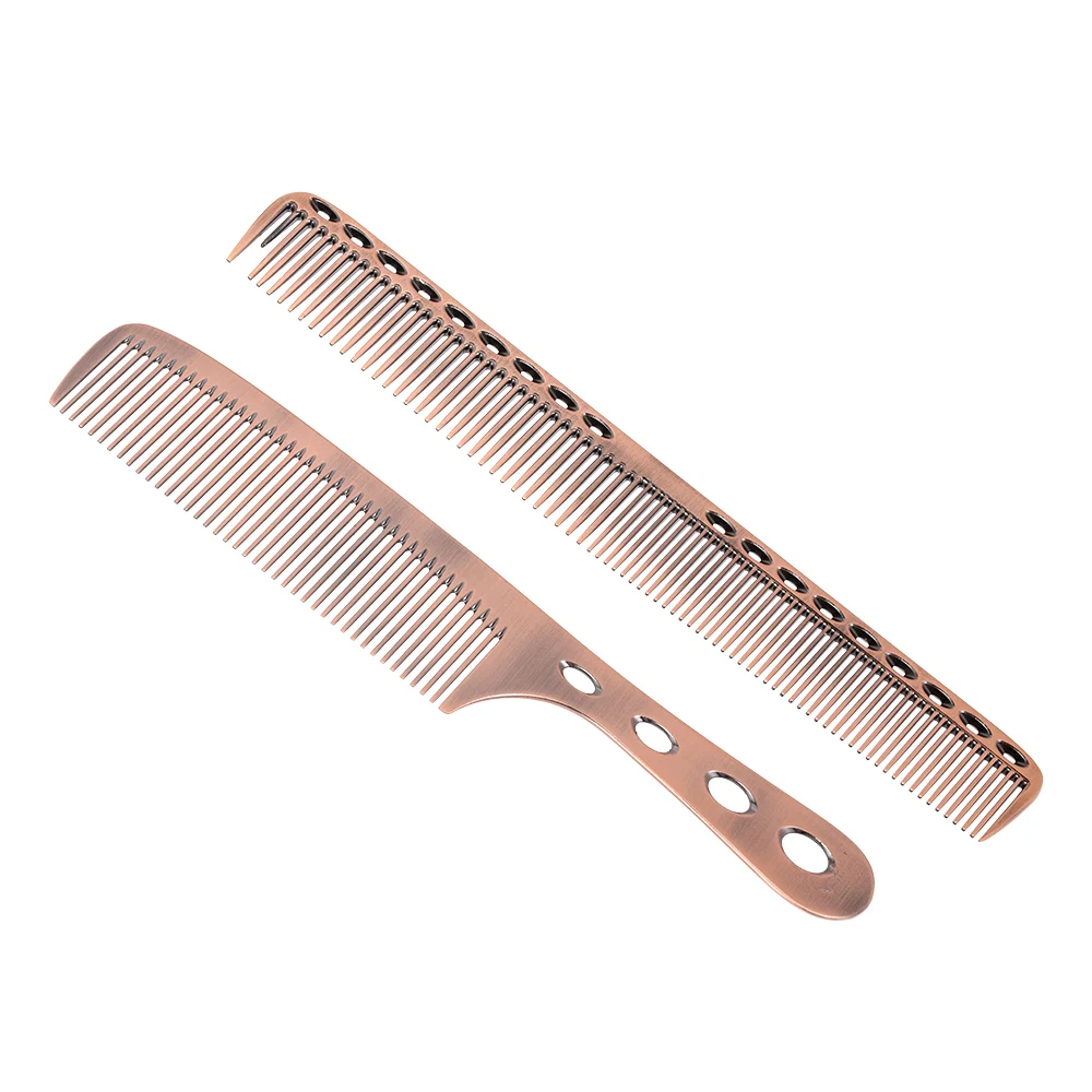 

2Pcs Stainless Steel Hair Comb with Scale Hair Sectioning Fine Teeth Combs Barber Hairdressing Cutting Comb Hair Accessories