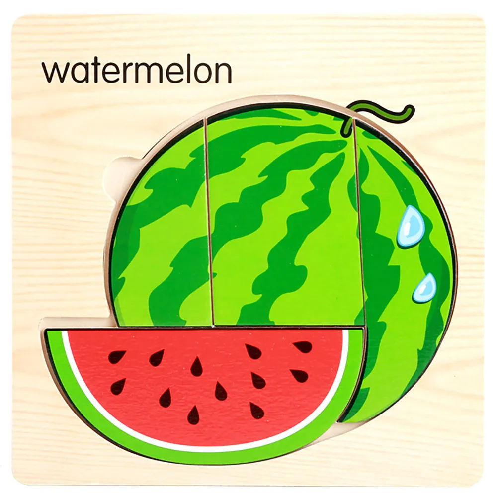Baby Kids Training Toy Gift fruit Cognitive Puzzle Card Educational Wooden Toys Parent-child Interactive Game #A