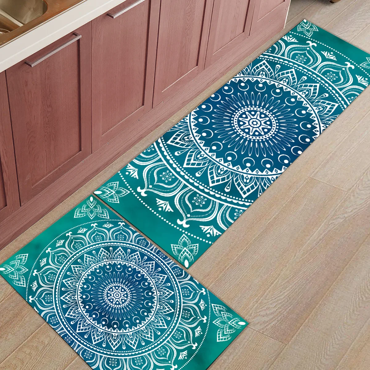 2 шт. Коврики для кухни Мандала датура буддизм этнические коврики для входной двери ванная комната Гостиная дверные коврики домашний декор
