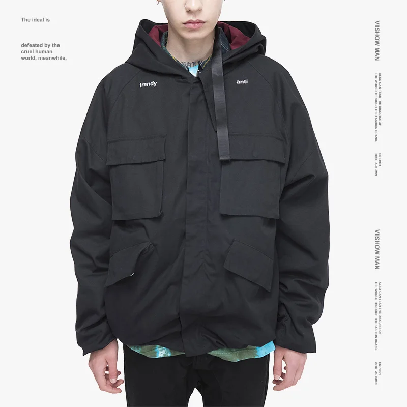 VIISHOW уличная Мужская куртка Брендовые куртки с принтом мужские Veste Homme 2018 Новая