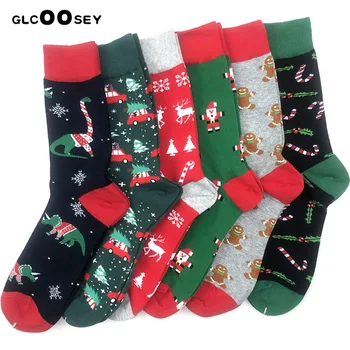 

2020 Christmas Series Cotton Tube Socks Funny Happy Personality Cartoon Adult Long Socks absorbs Sweat Thicken Plus Sizes