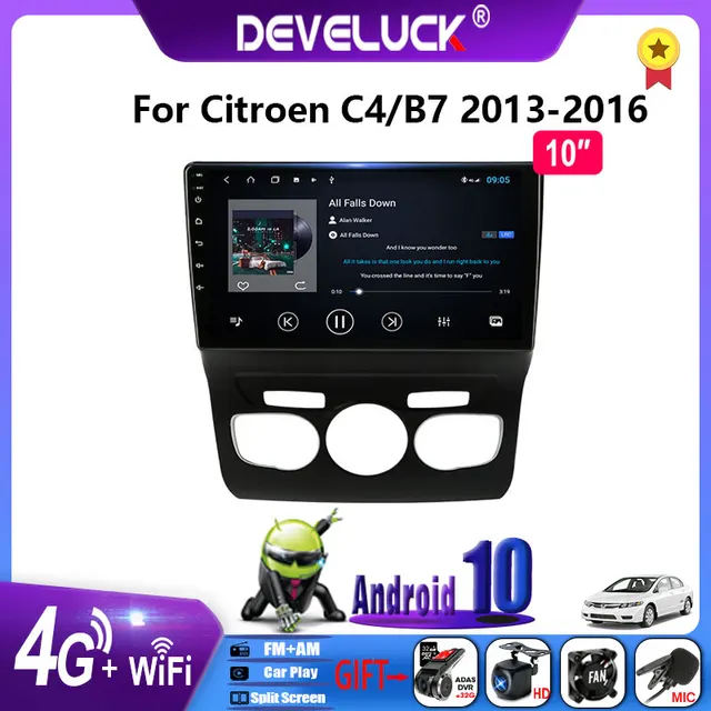 $117.86 2 Din Android 10.0 Car Radio Multimedia Video Player For Citroen C4 2 B7 2013 2014 2015 2016 GPS Navigation DSP+48EQ 4G 6G+128G
