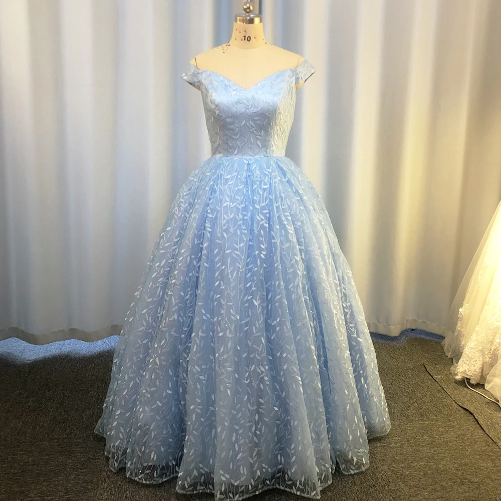 

real picture prom dresses 2021 lace light blue ball gown evening dresses gowns vestidos de fiesta