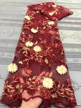 

2020 Latest 3d Feather French Lace Fabric High Quality Fine Hair African Sheer Lace Nigerian Lace Fabric Wedding