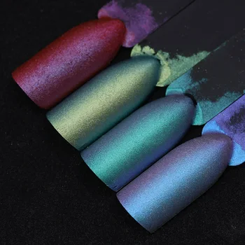 

1g Chameleon Nail Powder Mirror Matte Effect Chrome Nail Art Pigment Powder Glitter Nail Dust 4 Colors UV Gel Polish