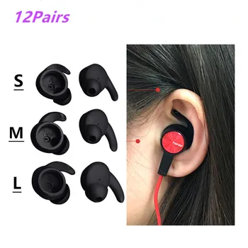 

12 Pairs Silicone Ear buds Hook Eartips Anti-slip Ear tips for Huawei Honor xSport AM61 AM60 Bluetooth In-Ear Earphones
