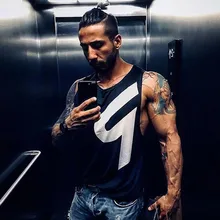 Мужская футболка без рукавов для занятий фитнесом, занятий спортом, занятий спортом на открытом воздухе, бега, эластичный жилет из чистого хлопка