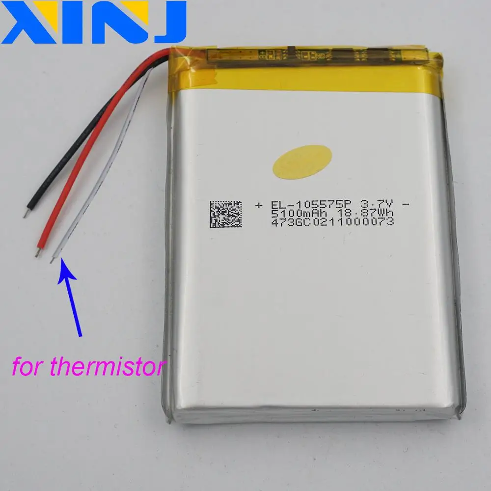 XINJ 3 7 V 5100 mAh провода термистора литий-полимерная батарея Lipo Cell 105575 для