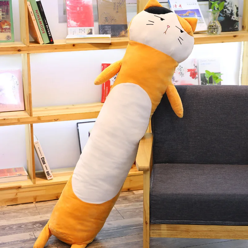 90/140 см Kawaii плюшевый Кот Хаски Шиба ину свинья игрушки чучела животные плюшевые длинные подушки офис обеденный пробок сна подушки