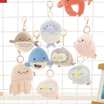 

Creative Seal Penguin Shark Crab Plush Toys Whale Dolls & Stuffed Toys Plush Small Pendant Sea Animal Keychain Children Gifts