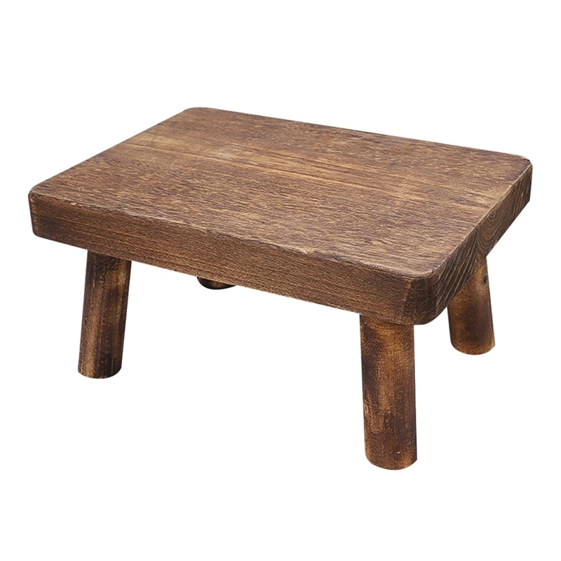 High Beds Wooden Step Stool Solid Wood Small Kitchen Living Room Closet Durable Sturdy Rustic And Retro Design |